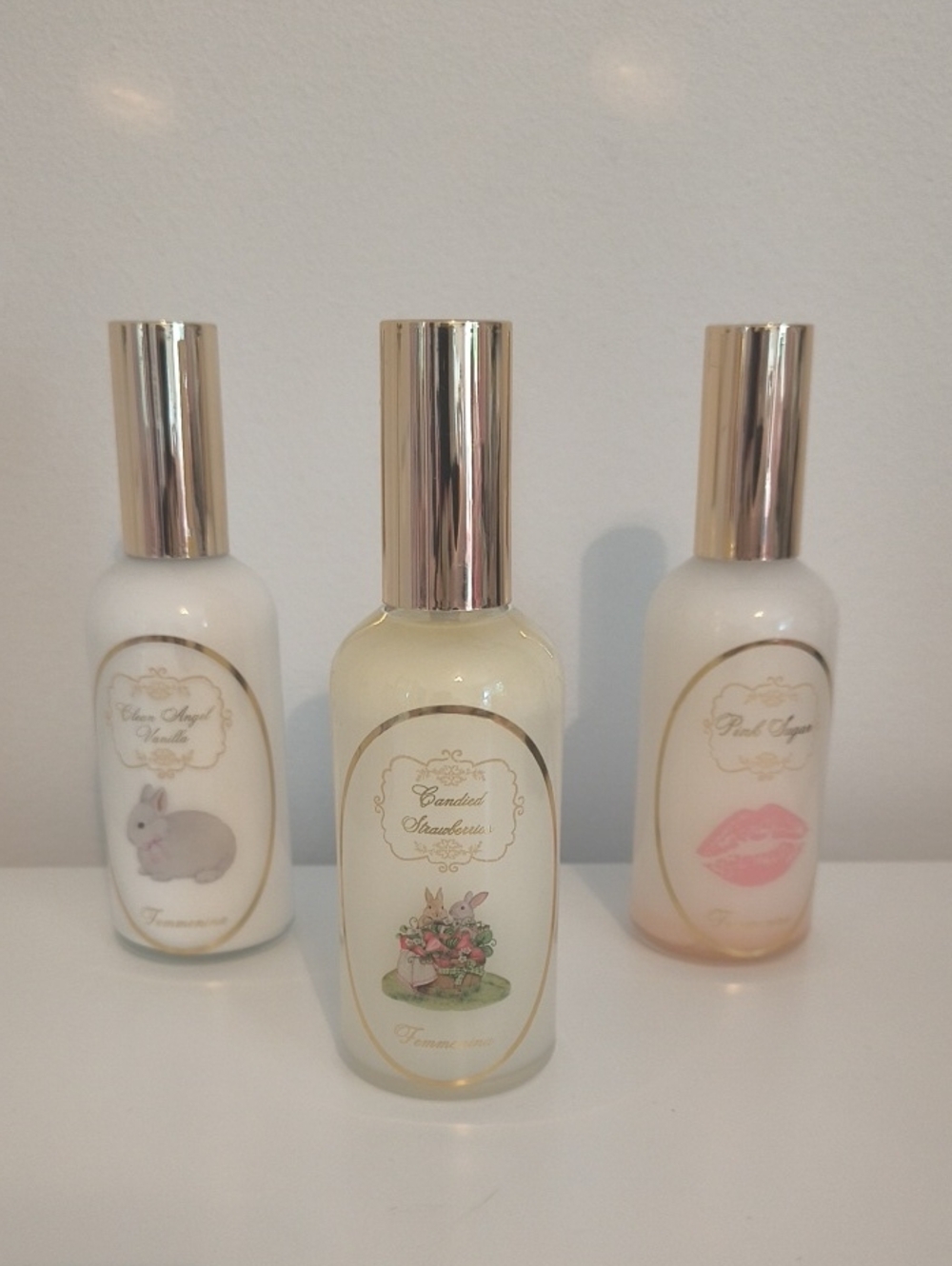 Feminina Body Mist Set, Clean Angel Vanilla, Candied Strawberries, Pink Sugar